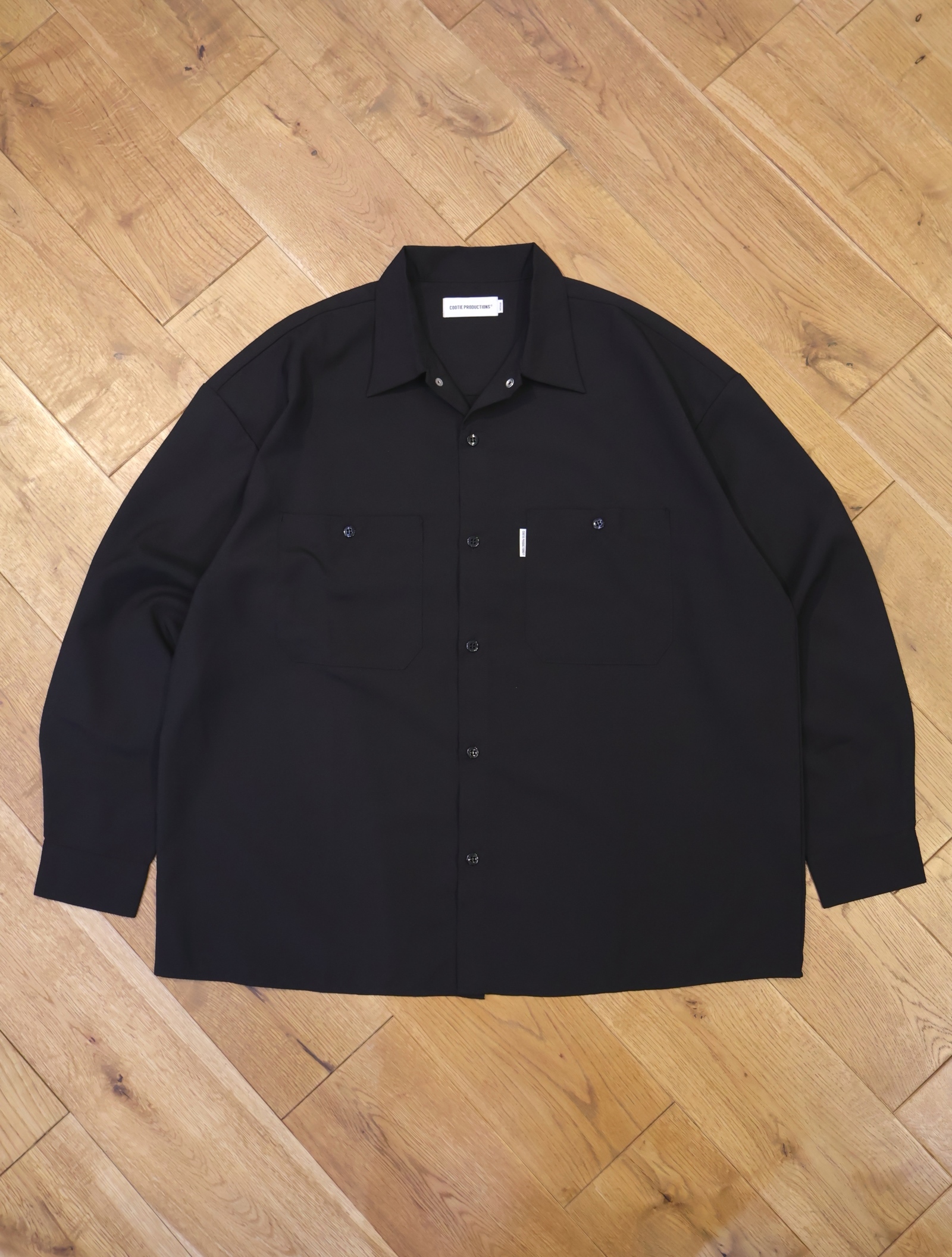 クーティ cootie シャツ　ホワイト　オーバー　ワークシャツ　ワイド COOTIE 「T/W Work L/S Shirt <PLAIN>」 オープンカラー ワークシャツ