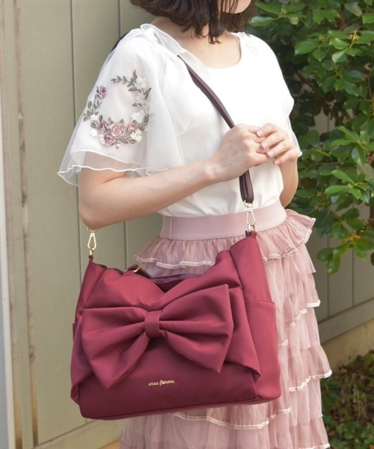 リボン付撥水ナイロントート 【会員限定価格】 | 雑貨 | axes femme
