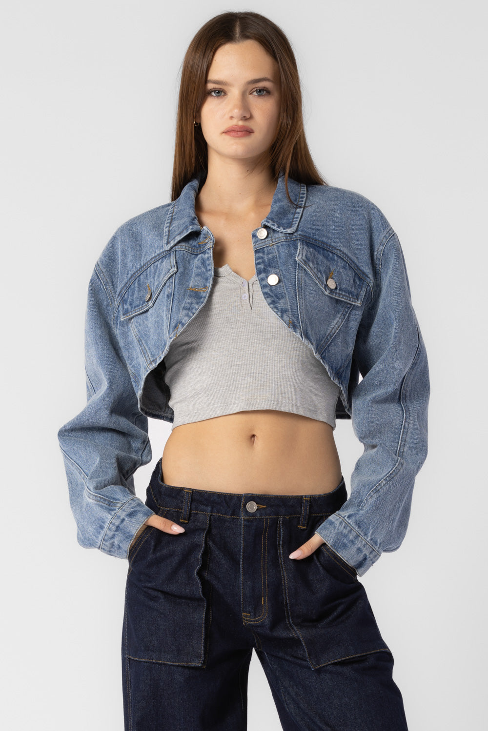 Cropped Denim Jacket – Melie Bianco