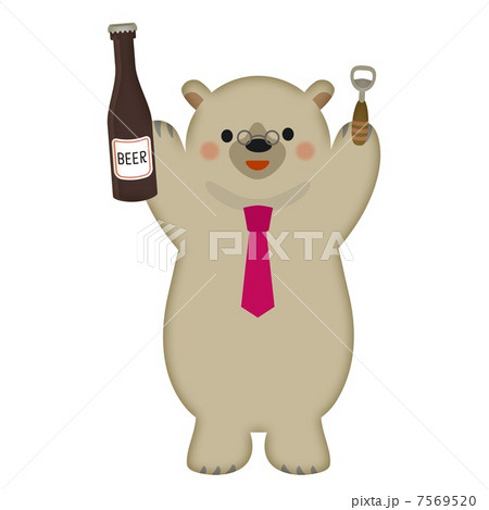 絵画。原画【ビールと熊】 絵画。原画【ビールと熊】 絵画。原画