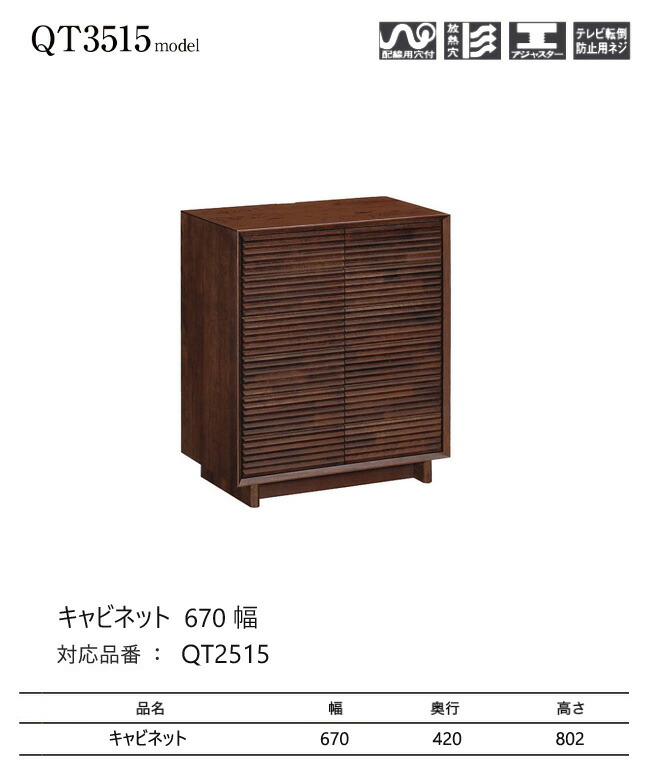 楽天市場】【プレミアム対応】カリモク キャビネット 670幅【QT2515