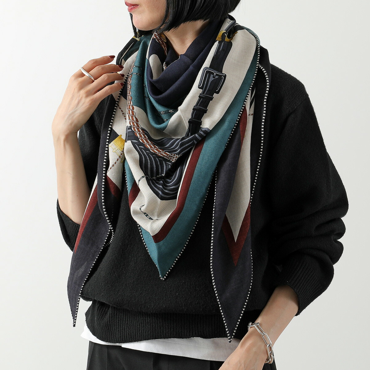 楽天市場】HERMES エルメス スカーフ 208×99 トライアングル クリック