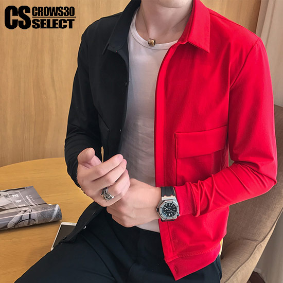 CIVAZIER 赤黒マーブル長袖シャツ 46 CIVAZIER 赤黒マーブル長袖シャツ 46