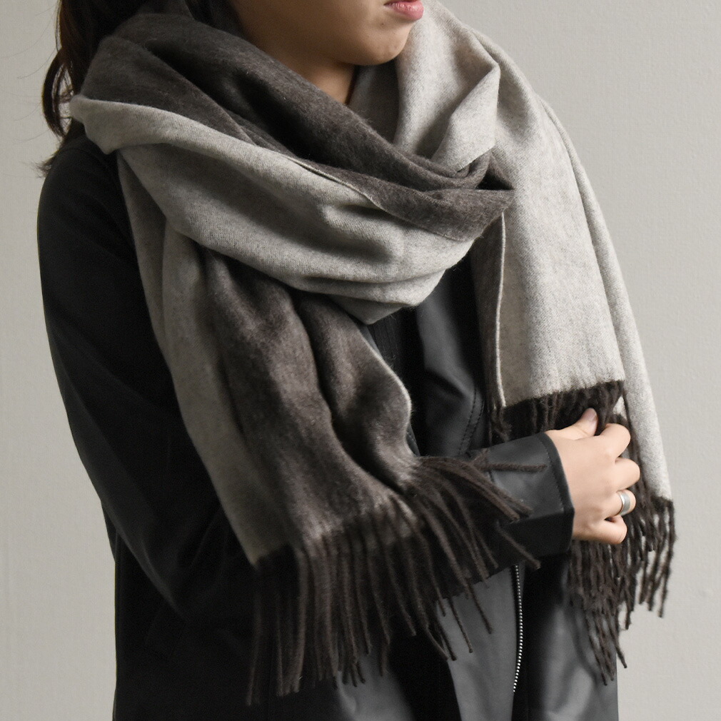 楽天市場】カシミヤ×アルパカ リバーシブル 大判 マフラー ストール