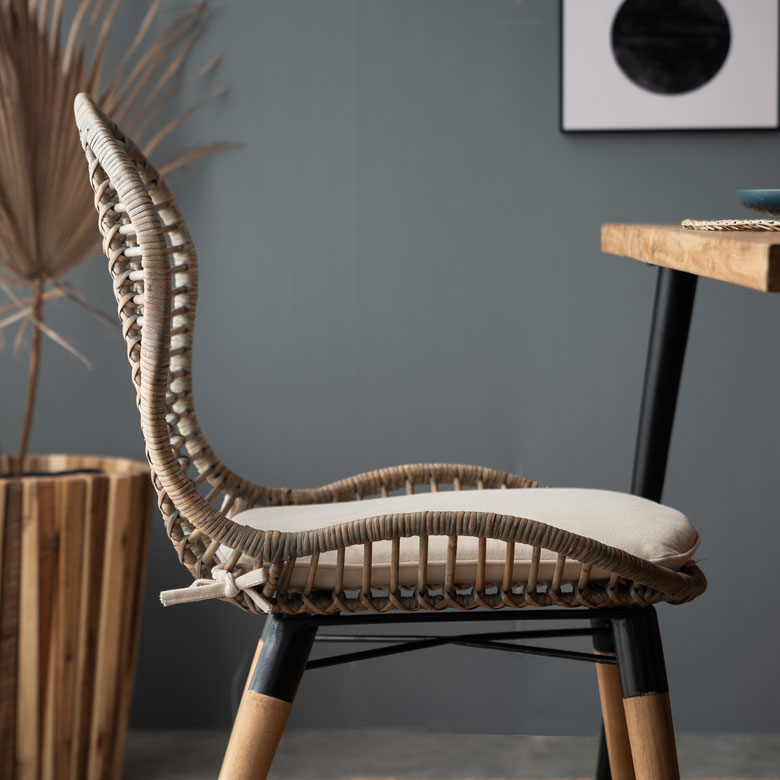 楽天市場】チェア BIANCA ラタンチェアー メッシュデザインBタイプ