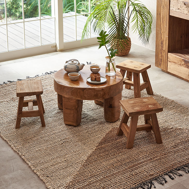 楽天市場】チーク スツール 木製 おしゃれ 椅子 玄関 無垢材 サイド