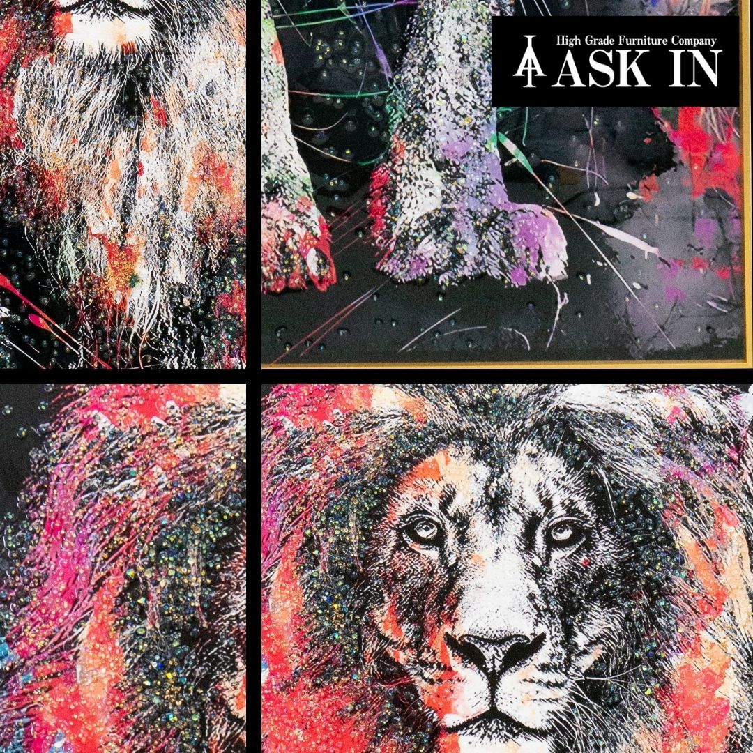 楽天市場】【特大】80×160cm クリスタルアート ライオン アートパネル