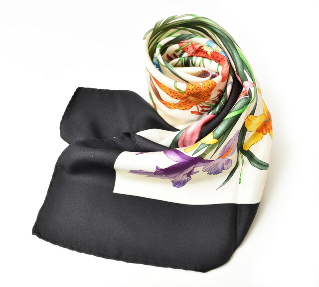 楽天市場】グッチ スカーフ GUCCI 大判スカーフ シルク ブラック