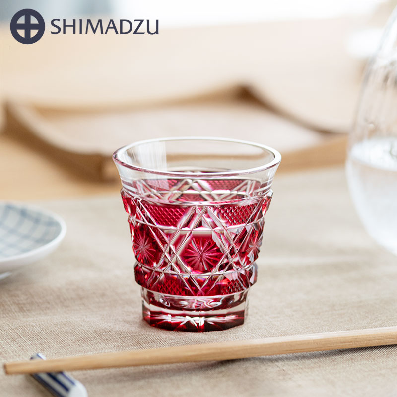 楽天市場】薩摩切子 冷酒グラス cut01 金赤 鹿児島 島津薩摩切子 薩摩