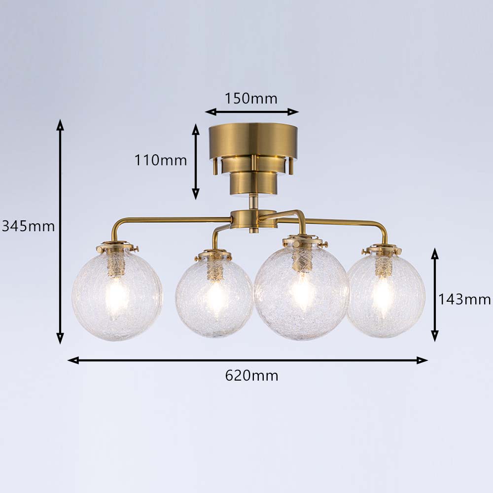 楽天市場】シーリングライト 4灯 送料無料 真鍮 ガラス おしゃれ 北欧