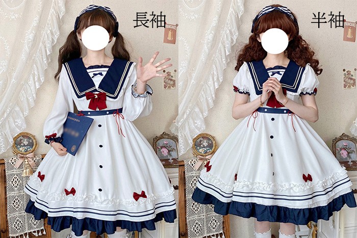 楽天市場】セーラー服風 ワンピース レディース ロリータ ロリィタ