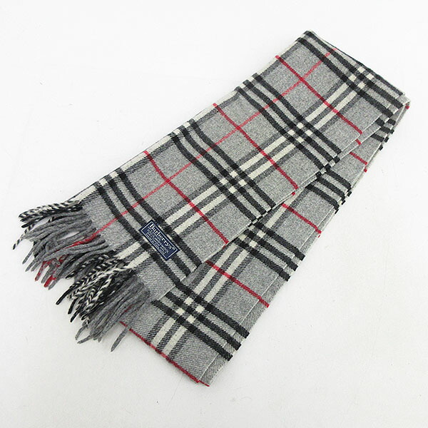 楽天市場】BURBERRY(バーバリー) チェック マフラー グレー ウール