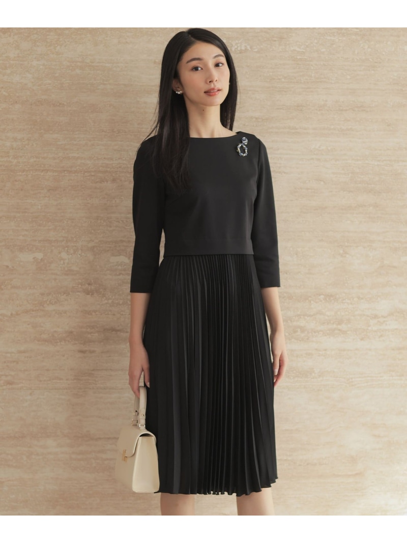 楽天市場】【KUMIKYOKU NAVY】ジャージーコンビプリーツ ワンピース