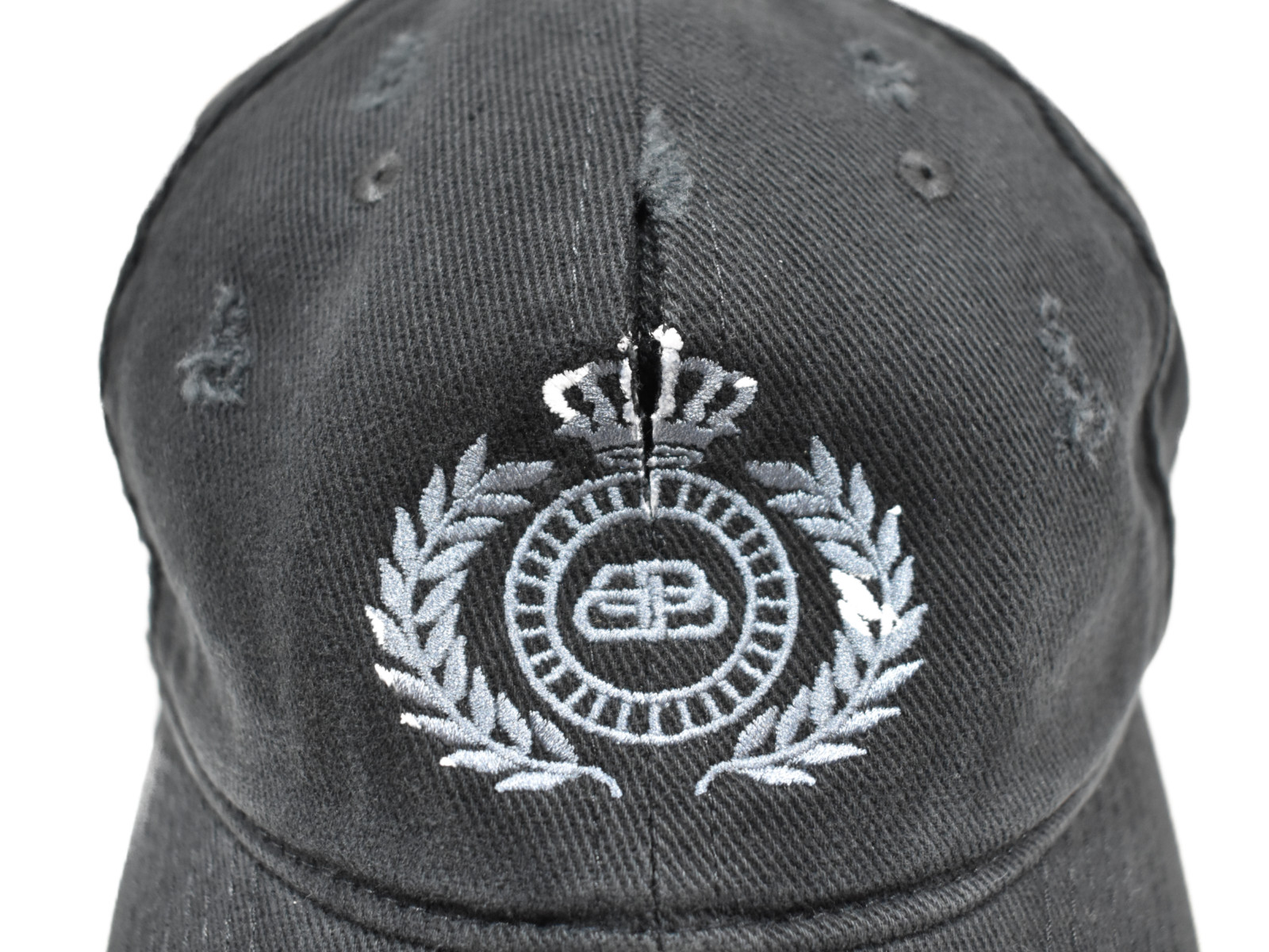 BALENCIAGA キャップ Lサイズ ダメージ加工ピアッシング BALENCIAGA