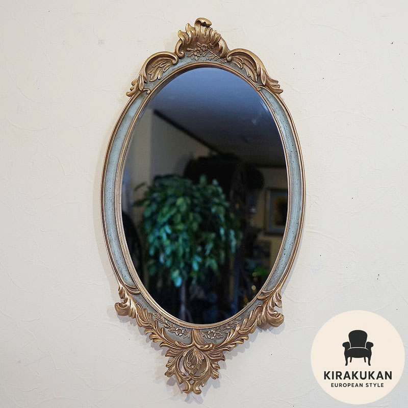 楽天市場】鏡 壁掛け アンティーク クラシック壁掛けミラー オーバル