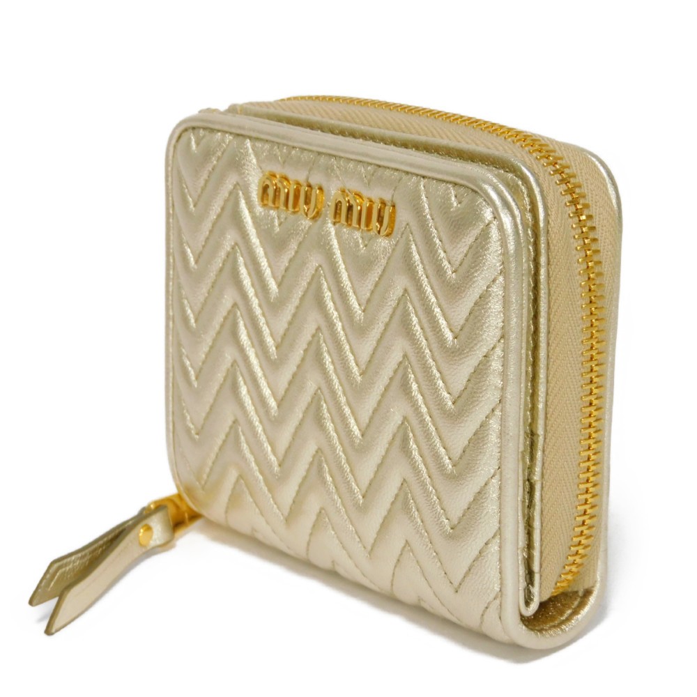 楽天市場】ミュウミュウ MIUMIU 二つ折り財布 コンパクト ジップ