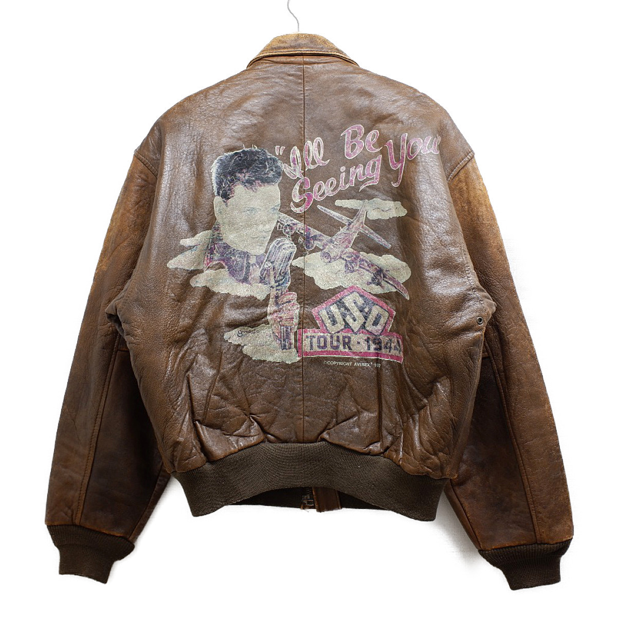 楽天市場】AVIREX アヴィレックス バックプリント A-2 レザーフライト