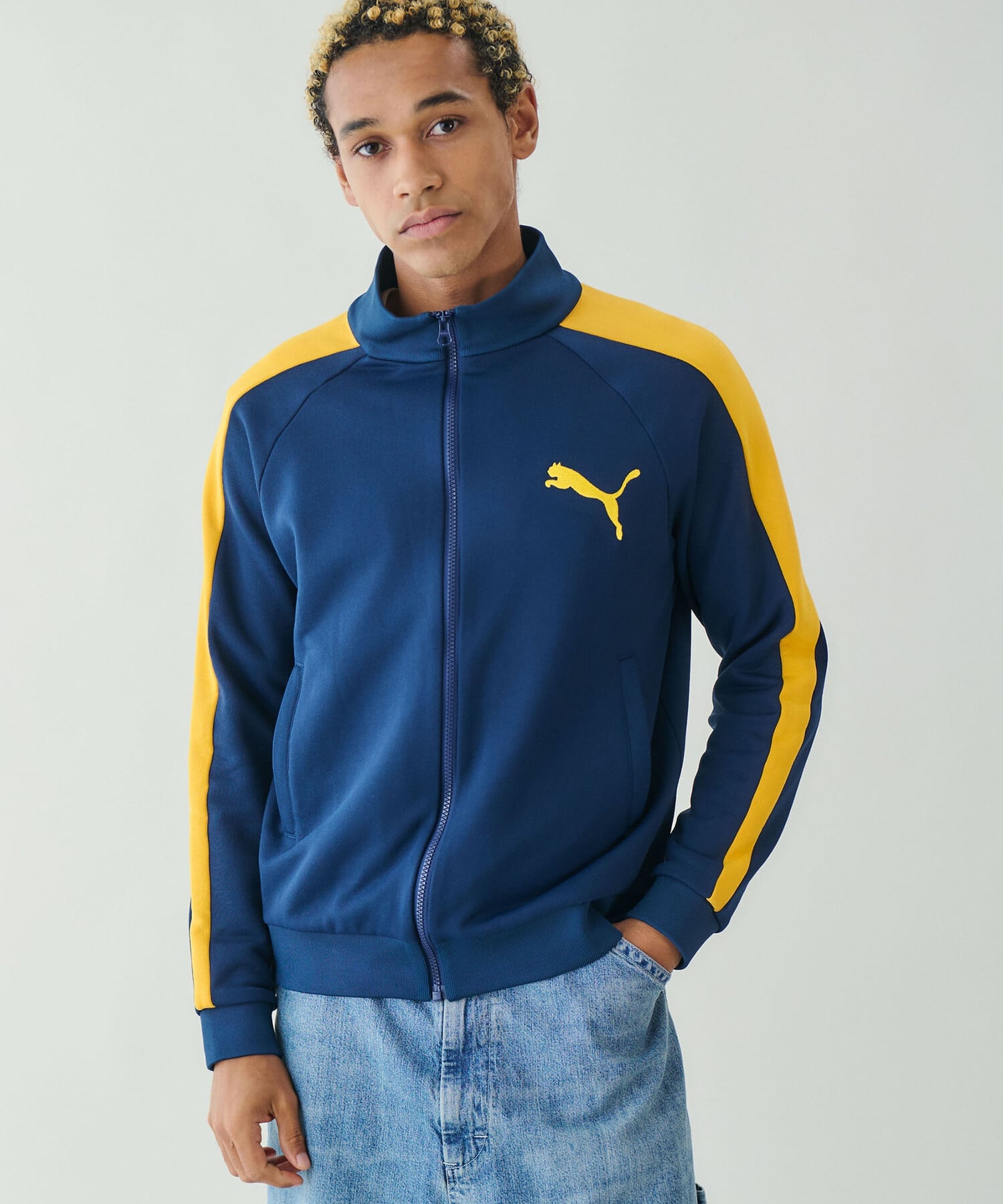 PUMA KUMAMOTO OHZU シャツ ネイビー/イエロー PUMA KUMAMOTO OHZU