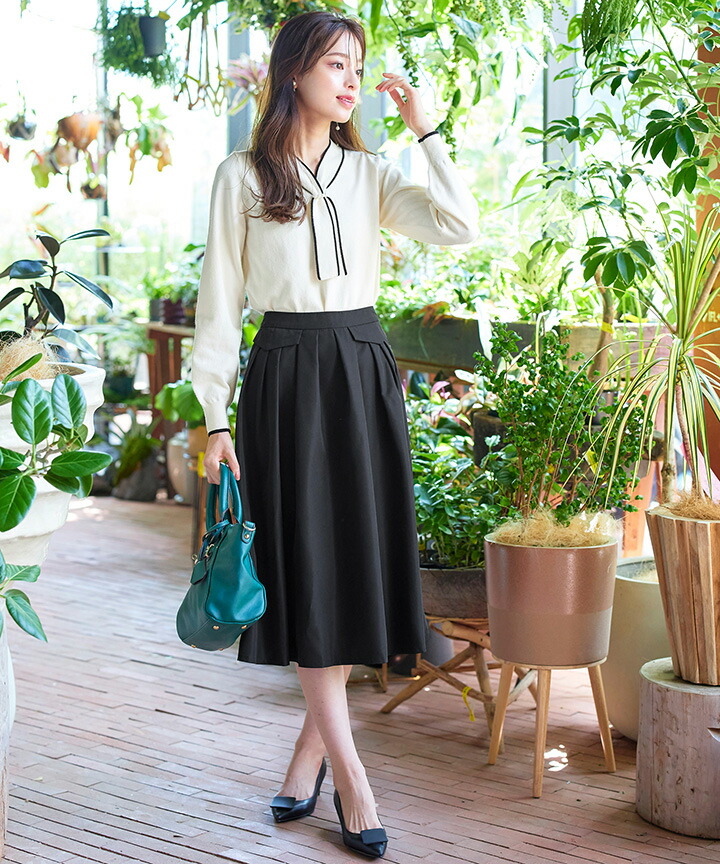 楽天市場】フラップポケットタックフレアスカート レディース フレア