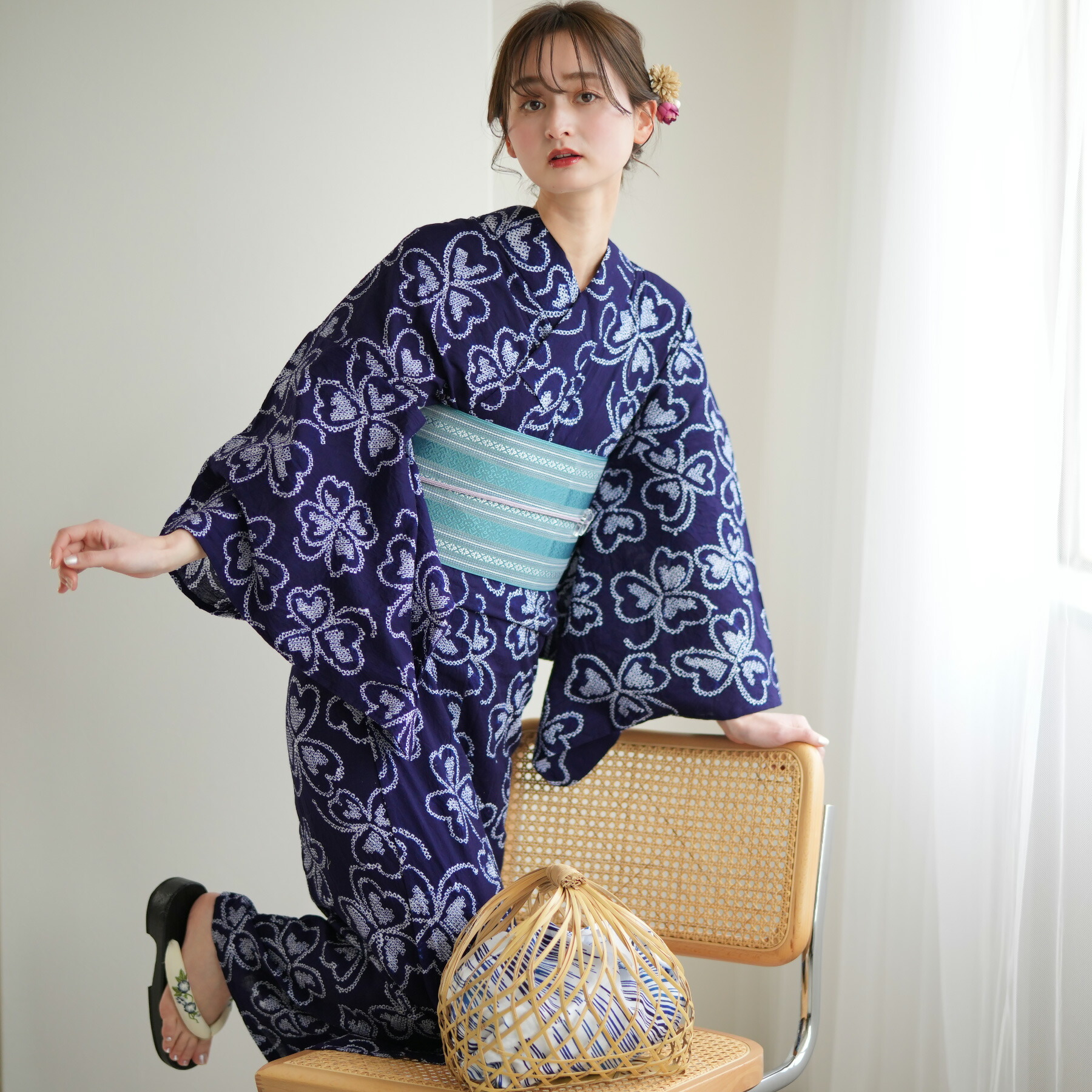 豪華 総絞り トンボ 団扇 模様 浴衣