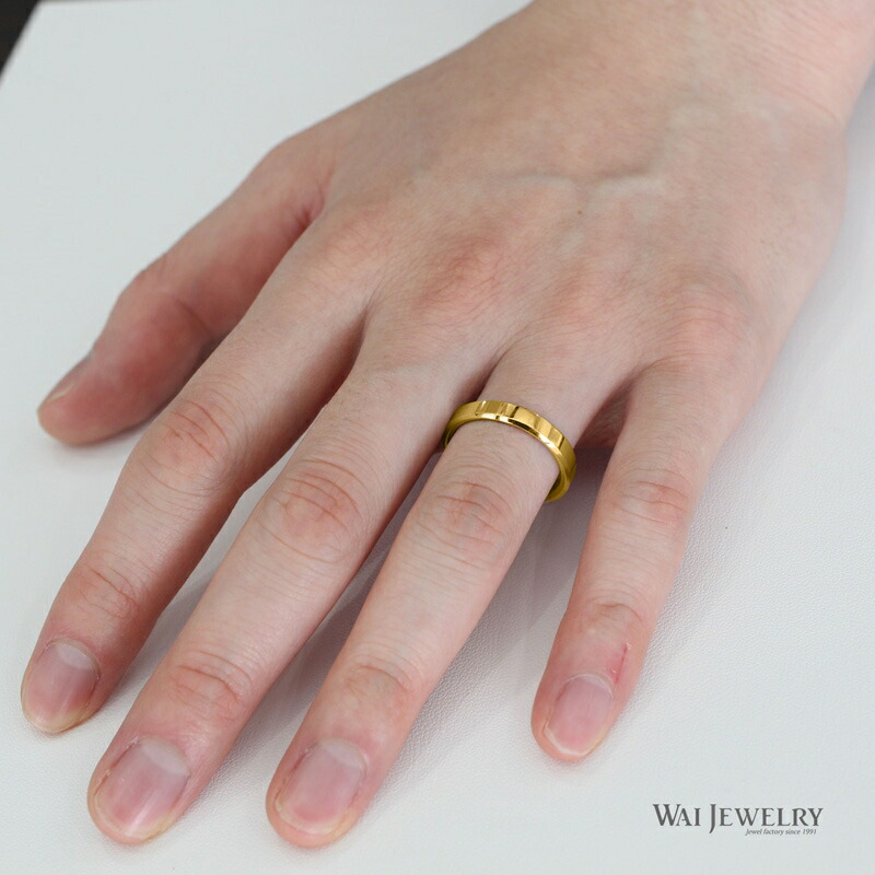 楽天市場】K18ゴールドリング 4ミリ幅太め 結婚指輪 K18 イエロー