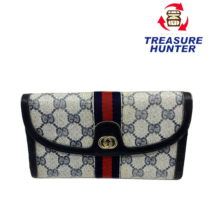 GUCCI(グッチ) オールドグッチ シェリーライン がま口長財布 PVC