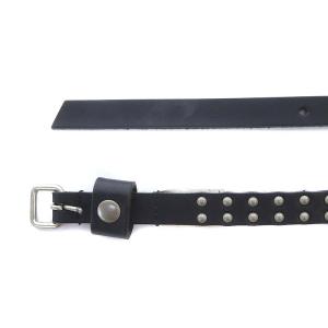 スタッズ ロングベルト ハトメ レザー 黒 ブラック（2024/10/03買取