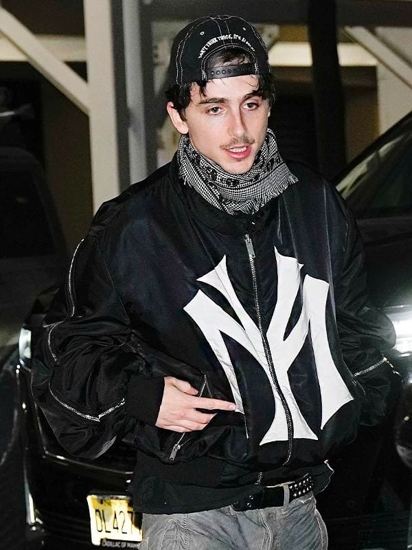 Timothée Chalamet Mowalola My City Bomber Jacket Black – Winter Whirl