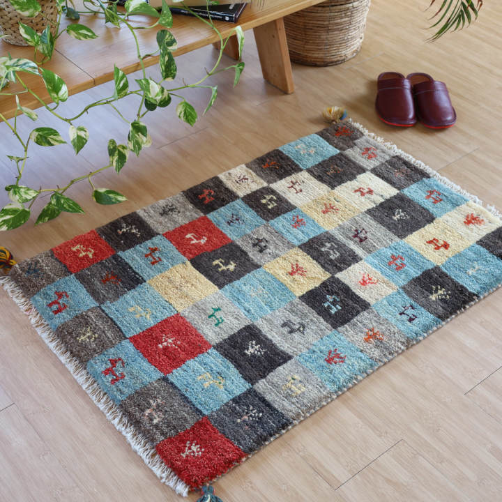 ギャッベ玄関マット 60×90cm｜手織ラグの店クラフトワーク