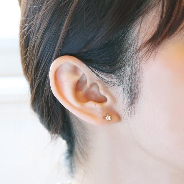 K18/Pt「シエル」ピアス(片耳用)｜【オレフィーチェ】Orefice