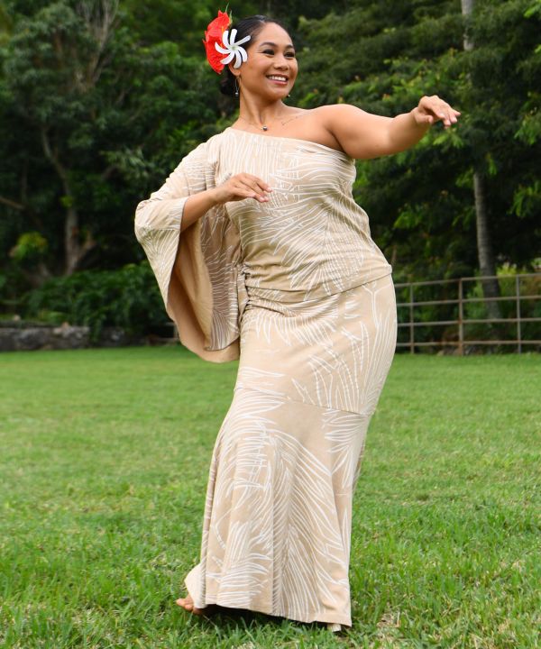 フラダンス ドレス ワンピース マウナロア ストレッチ素材 ムームー