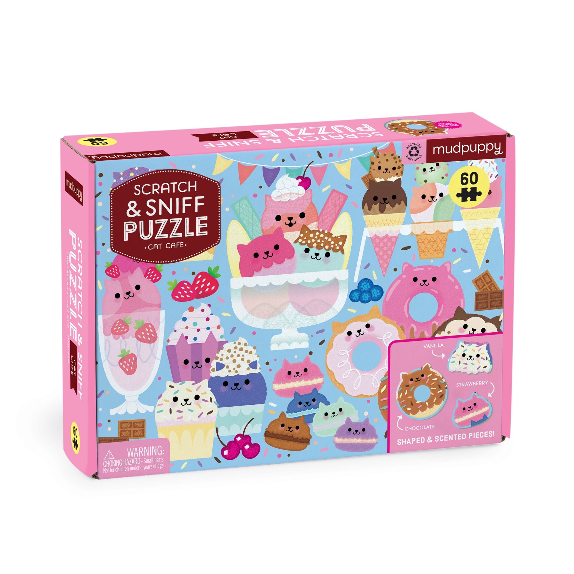 Cat Cafe 60 Piece Scratch & Sniff Puzzle – Mudpuppy