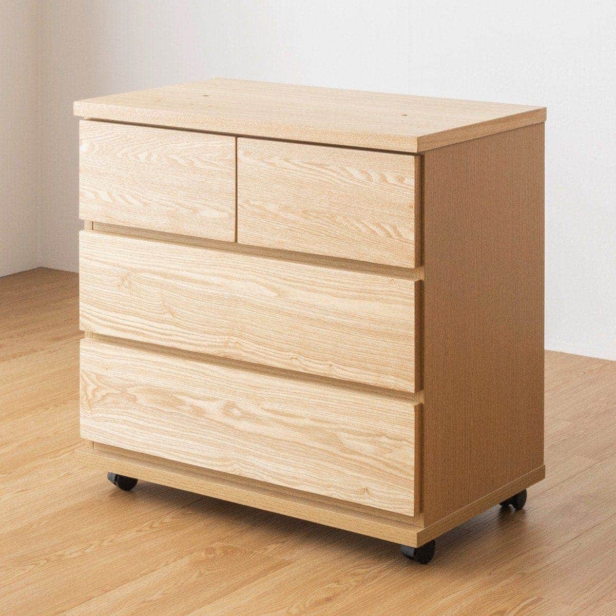 天然木突板 キャスター付きチェスト (幅70cm BOR NA) | ニトリネット