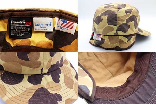80s USA製 ダックハンターカモ 耳当て付き Thinsulate中綿入り GORE
