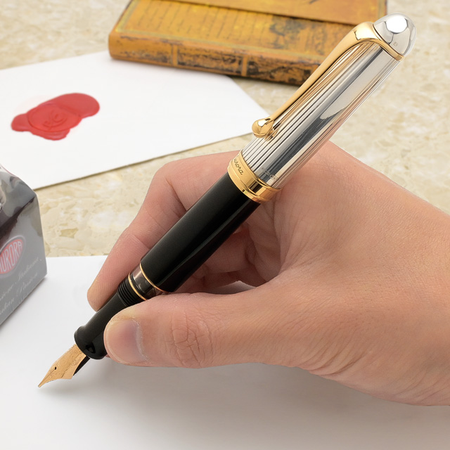 AURORA アウロラ 万年筆 88 オタントット ソリッドシルバーキャップ