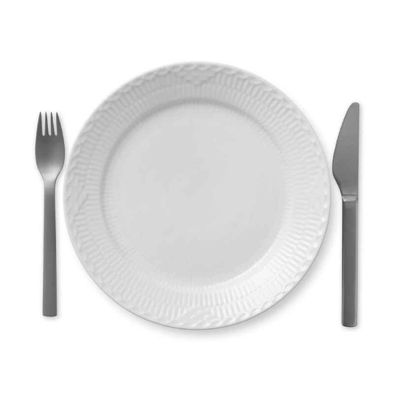 ホワイトフルーテッド ハーフレース プレート 25cm|ロイヤル