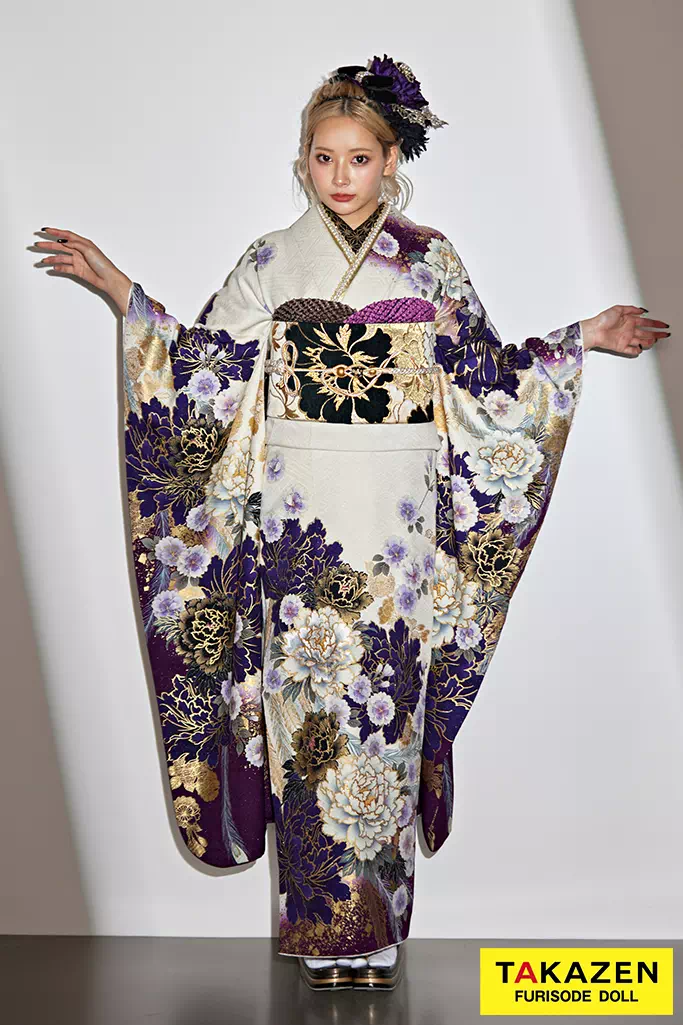 安い！クール系 白/紫/ゴールド(金色) ボタン柄/和柄 大人気 モード