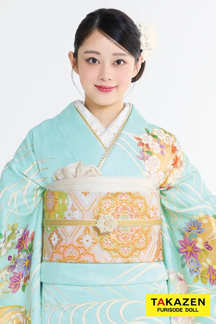 プレミアム古典 吉澤織物/最高級金彩手描友禅 水色 さわやか 綺麗 透明