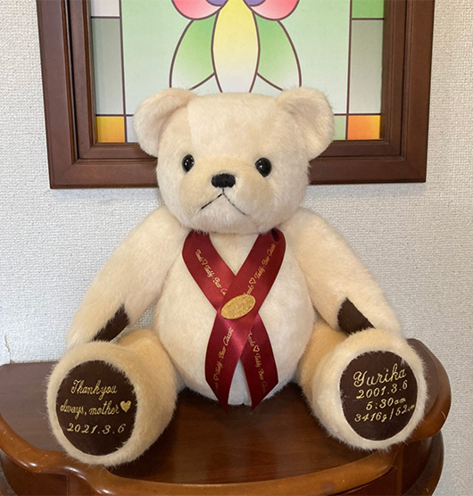 母に20年の感謝を込めて、テディベアを贈りました♪サンクステディベア