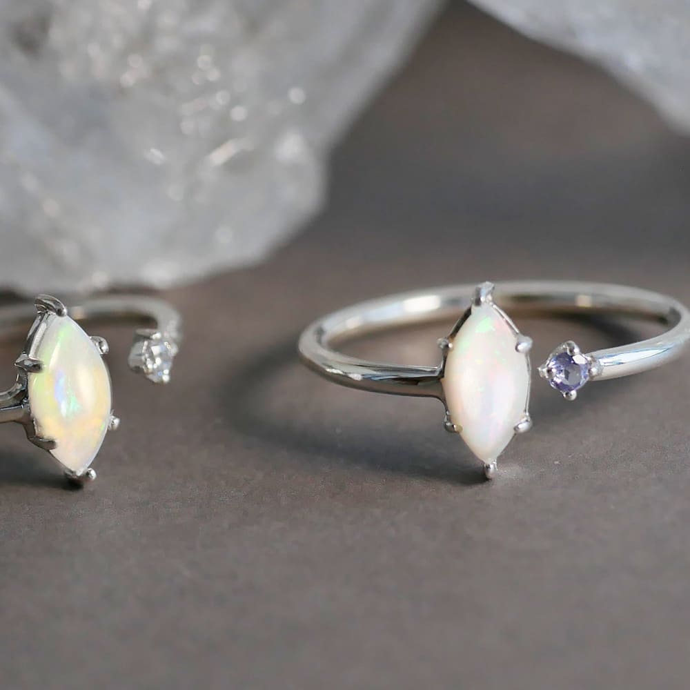 ◇誕生石が選べる◇オパール フリーサイズリング 【MIR2143】