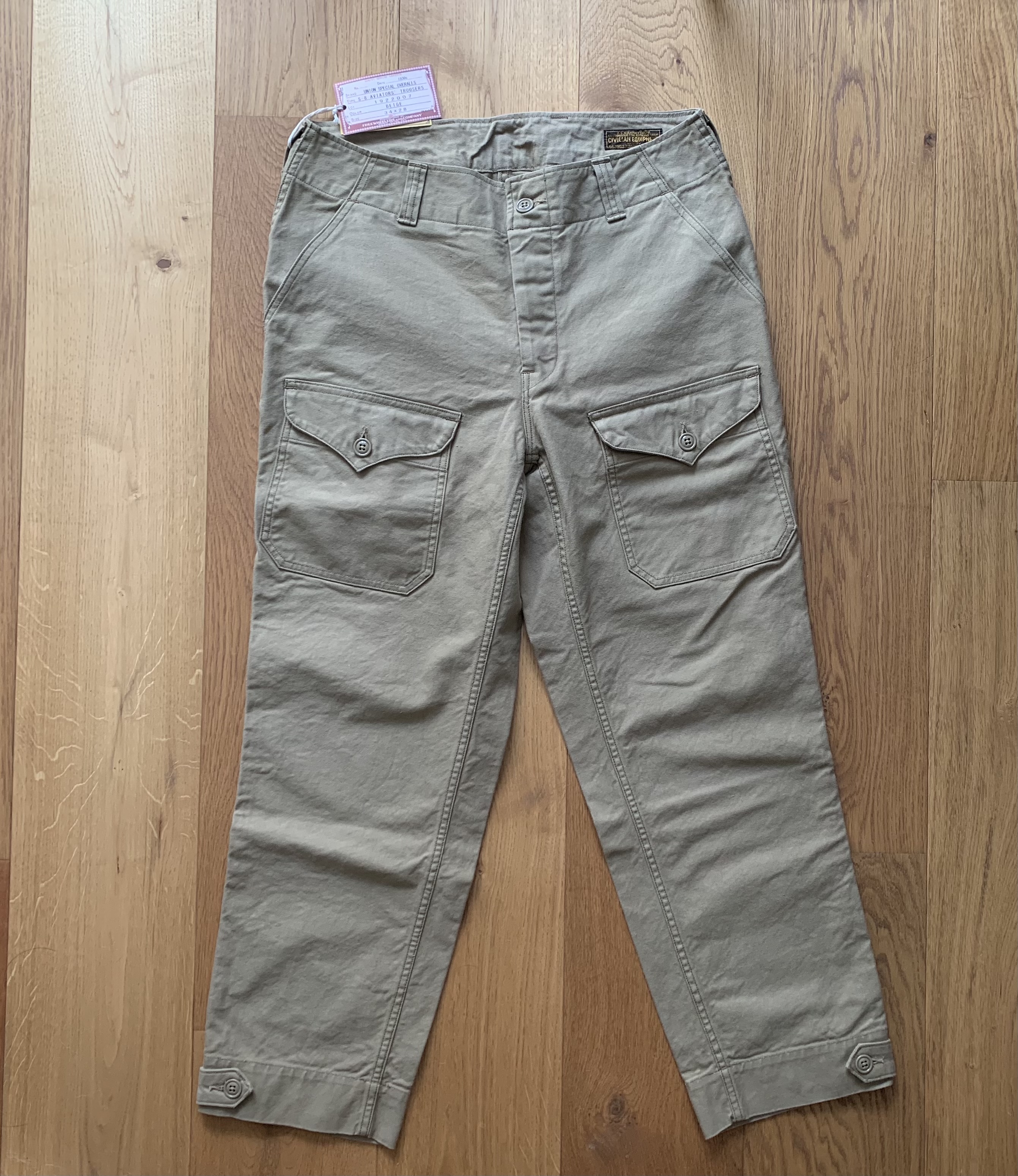 FS: Freewheelers S-8 Aviator's Trousers Size 34 Beige Brand New