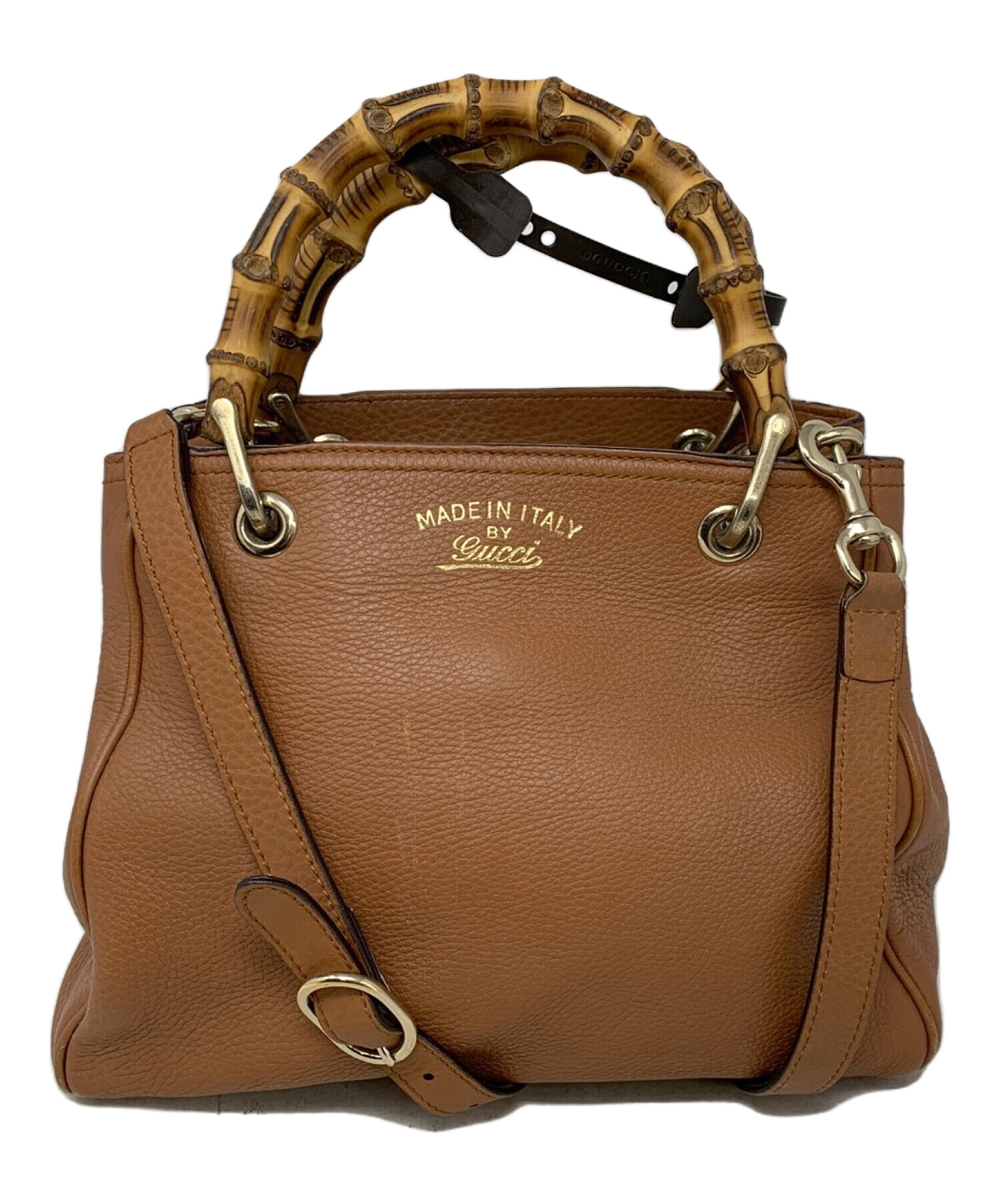中古・古着通販】GUCCI (グッチ) バンブー2WAYバッグ ブラウン
