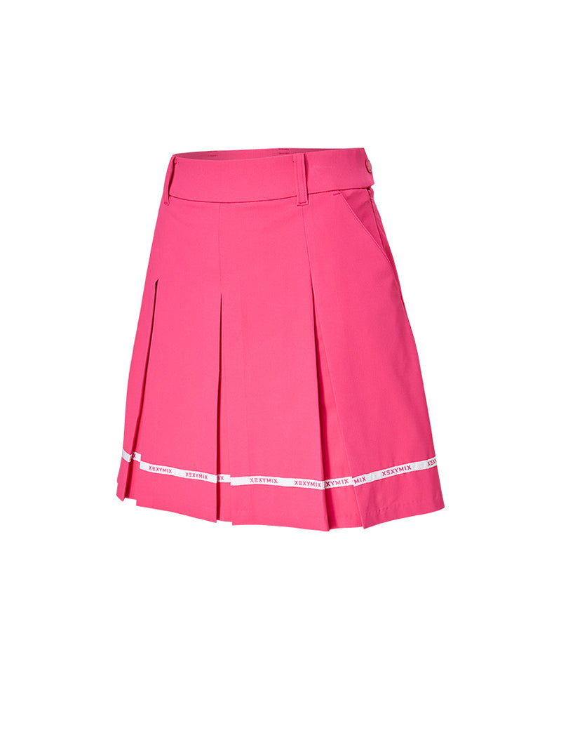 ロゴ入りライン プリーツスカート インナーパンツ付き