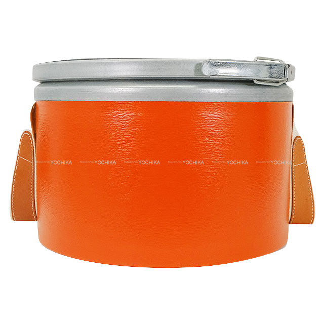 HERMES エルメス 家具 サドルボックス 30cm 缶 馬具入れ フーオレンジ
