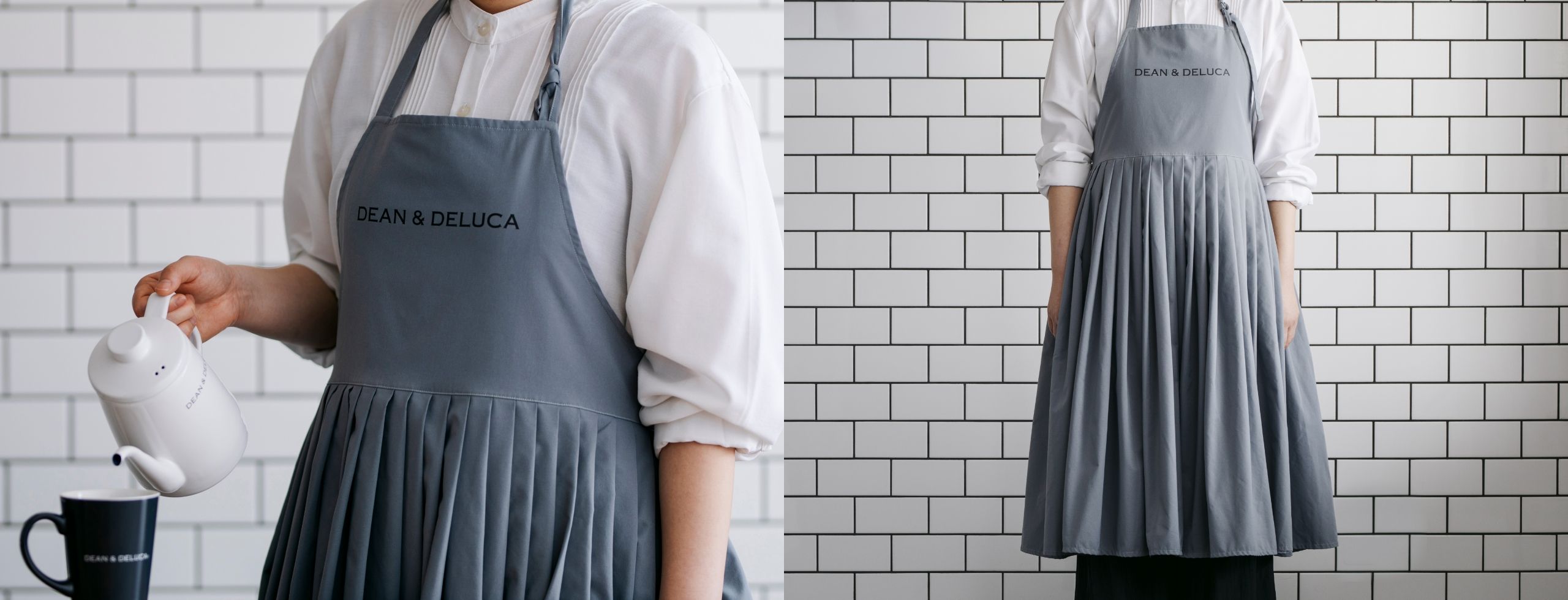 BEAMS DEAN & DELUCA グレーエプロン DEAN & DELUCA × BEAMS COUTURE