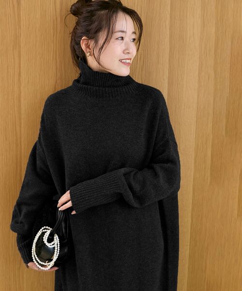 le.coeur blanc（ルクールブラン） ワンピース ネックが選べるニット