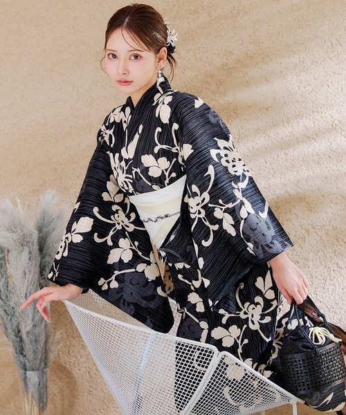 sugar nine 浴衣 ブルーグリーン花柄浴衣 浴衣3点セット sugar nine