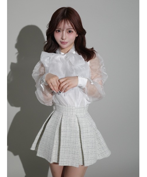 Darich（ダーリッチ） スカート ボックスプリーツツイードミニスカート