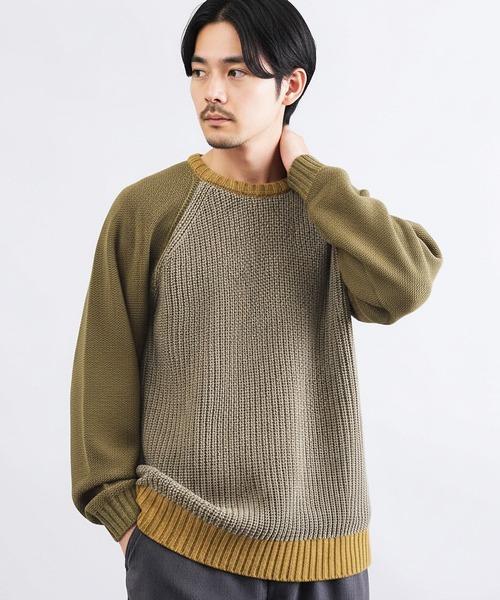 JIGGYS SHOP（ジギーズショップ） セーター ニット 3色配色 ローゲージ