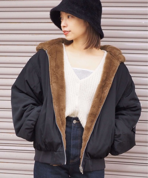 tiptop（ティップトップ） ジャケット MA-1 ファーリバーシブルフード